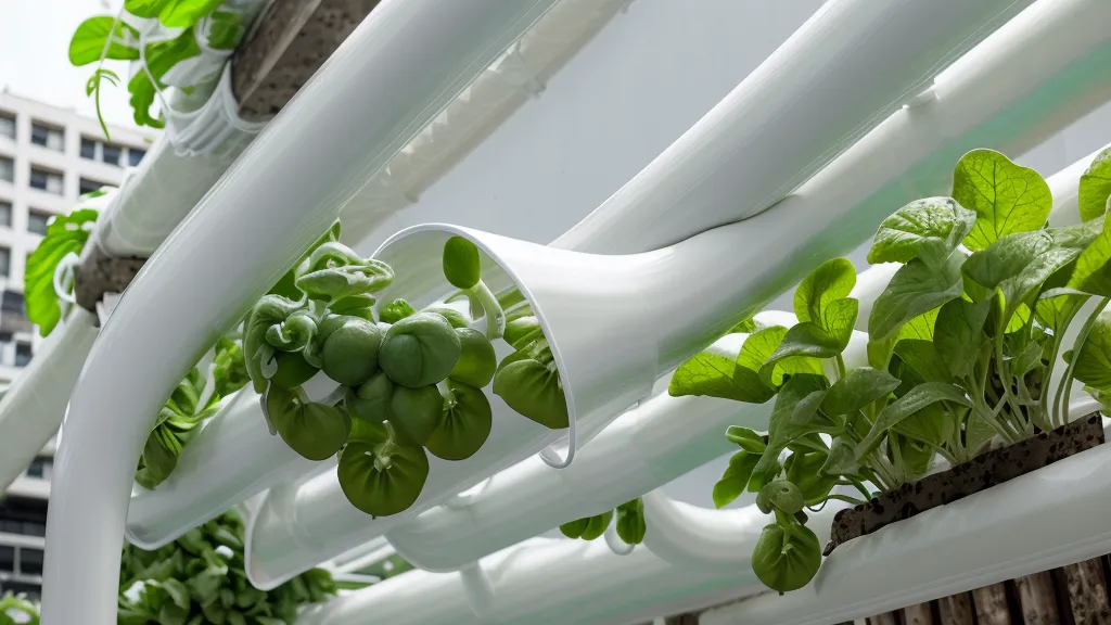 Tubería de hidroponía con brotes de lechuga urbana que no germinaron -- error común de cultivo para principiantes