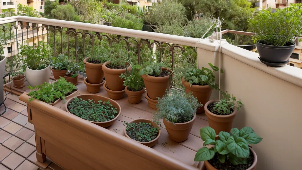 Medidor de pH digital marcando una lectura errática junto a plantas de huerto urbano en un balcón