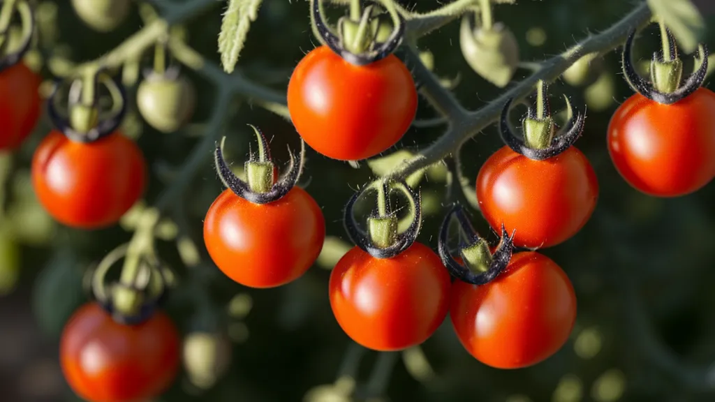 Un pequeño tomate rojo creciendo en una maceta en un balcón de Barcelona