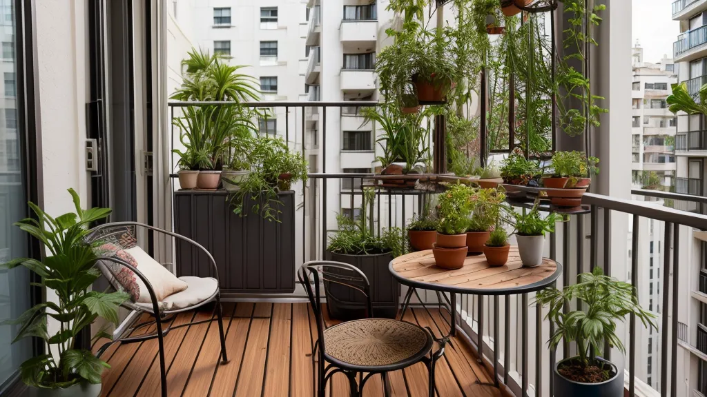 Kokedama terminada sobre soporte de madera junto a la ventana, ejemplo de decoración para pisos sin espacio