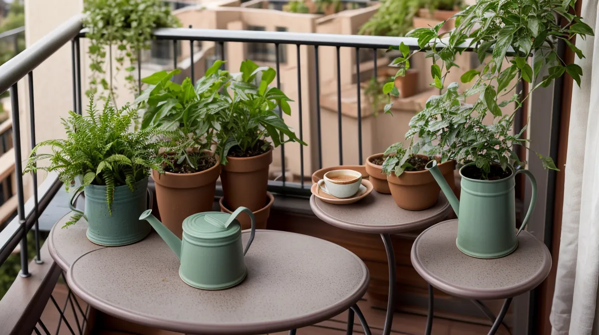 Kokedamas de suculentas colgadas en un balcón soleado de Barcelona, ideales para terrazas con mucho sol