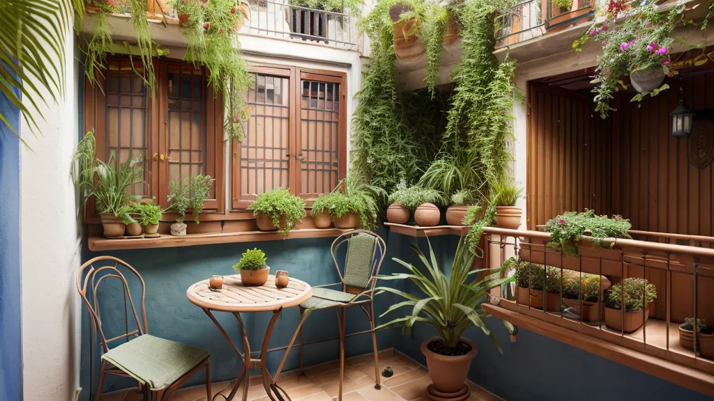 Kokedama de musgo en un balcón de Barcelona, alternativa de jardinería para principiantes al huerto urbano hidropónico